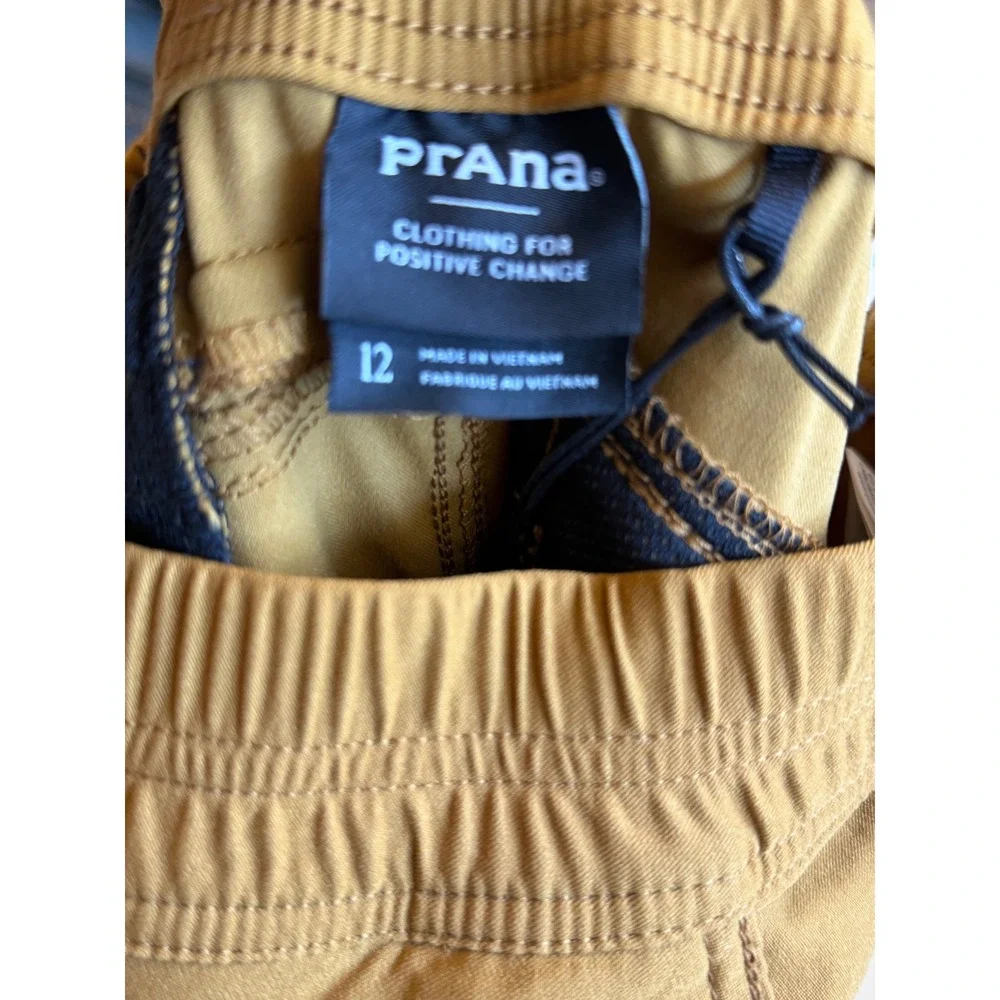 PrAna Halle E-Waist Jogger II Antique Bronze Nylon Stretch Hiking Pants Women 12